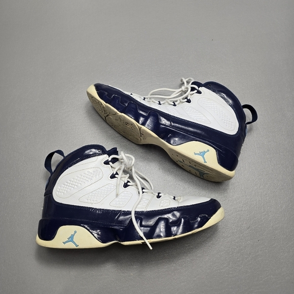 Air Jordan 9 ‘UNC’ 302370-145 OG IX White Blue Men’s Size 10 - Picture 11 of 11